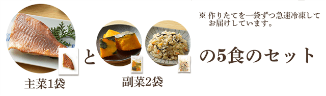 主菜に加え、副菜が2品